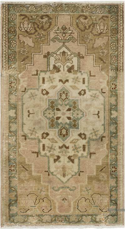 Alfombra Vintage Turca Anudada a Mano - 56 cm x 102 cm