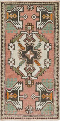 El Dokuma Vintage Halı - 47 cm x 93 cm