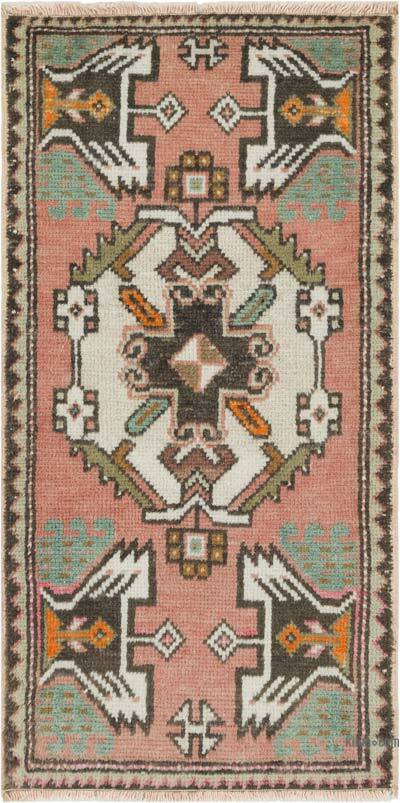 Alfombra Vintage Turca Anudada a Mano - 47 cm x 93 cm