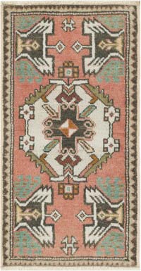 El Dokuma Vintage Halı - 49 cm x 92 cm