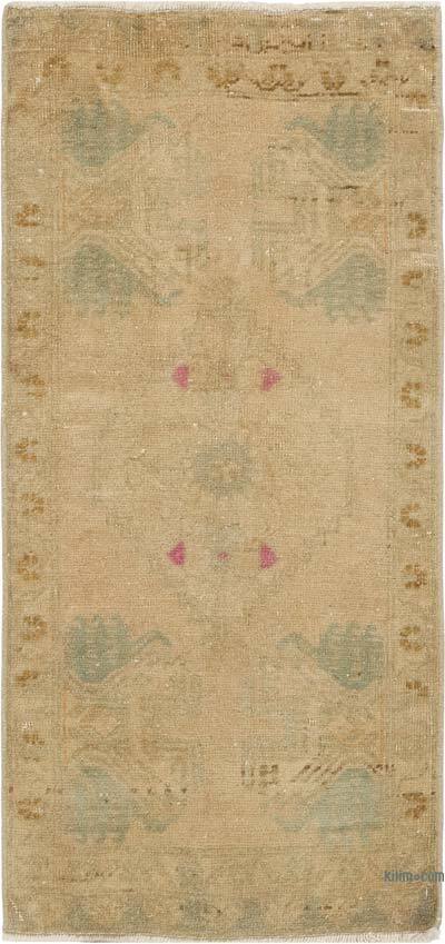 Alfombra Vintage Turca Anudada a Mano - 46 cm x 100 cm
