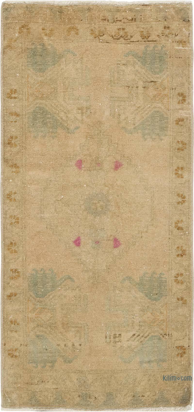 Alfombra Vintage Turca Anudada a Mano - 46 cm x 100 cm - K0083379