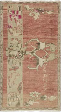 Alfombra Vintage Turca Anudada a Mano - 53 cm x 95 cm