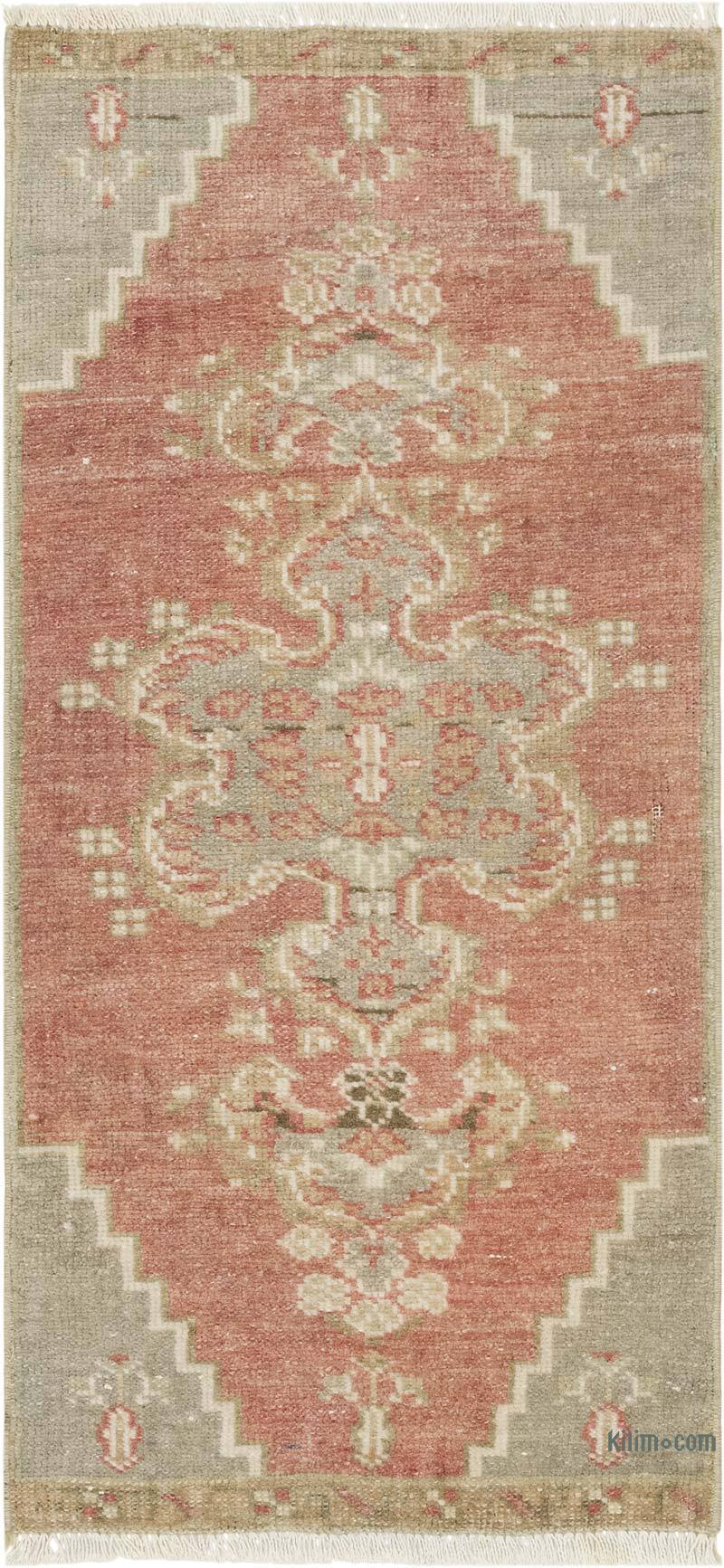 El Dokuma Vintage Halı - 38 cm x 84 cm - K0083382