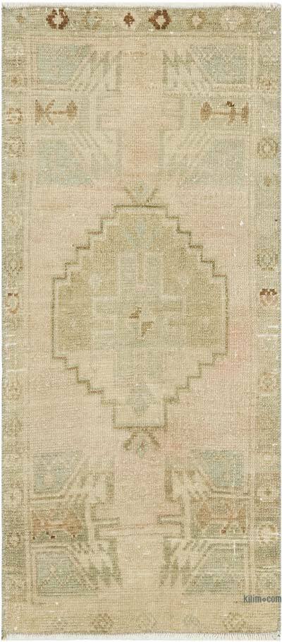 Alfombra Vintage Turca Anudada a Mano - 43 cm x 100 cm