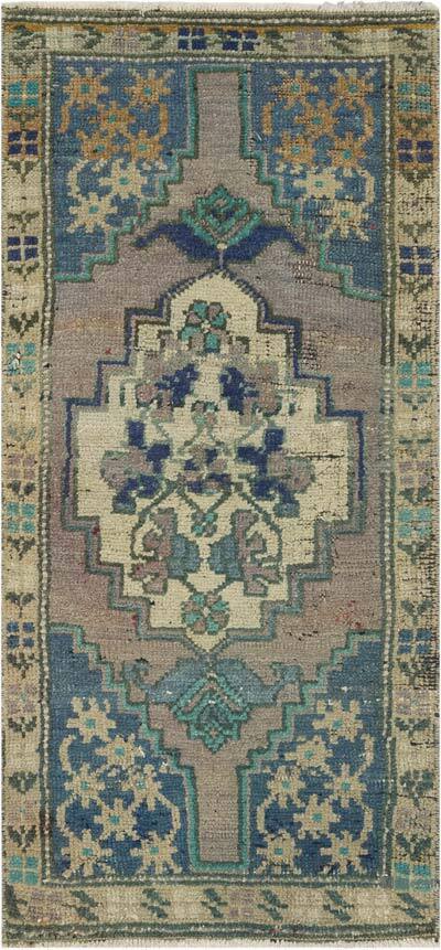 Alfombra Vintage Turca Anudada a Mano - 48 cm x 103 cm