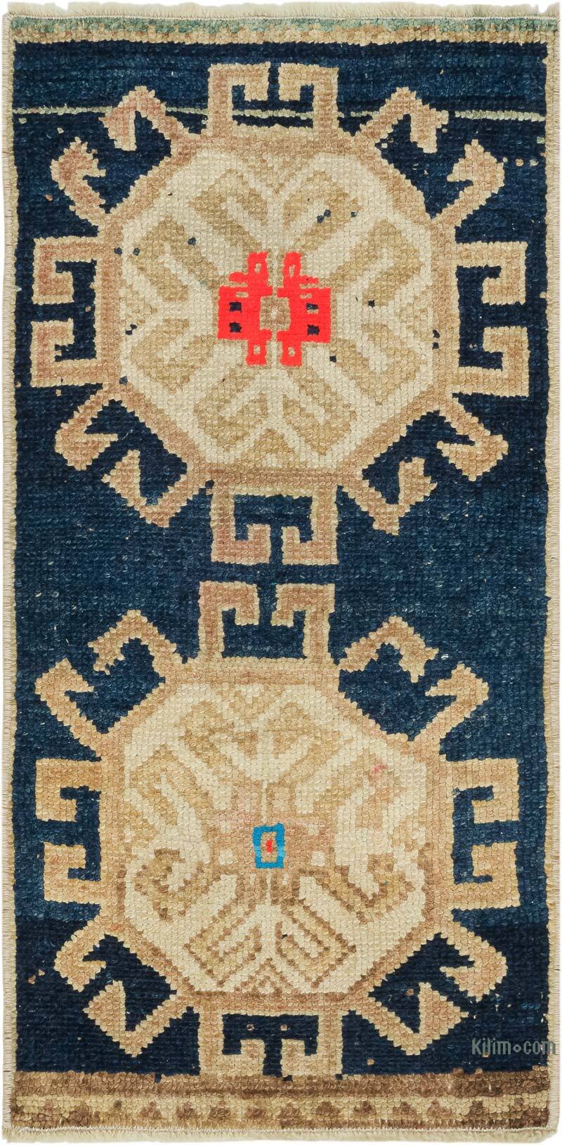 Alfombra Vintage Turca Anudada a Mano - 42 cm x 86 cm - K0083394