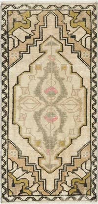 El Dokuma Vintage Halı - 43 cm x 90 cm