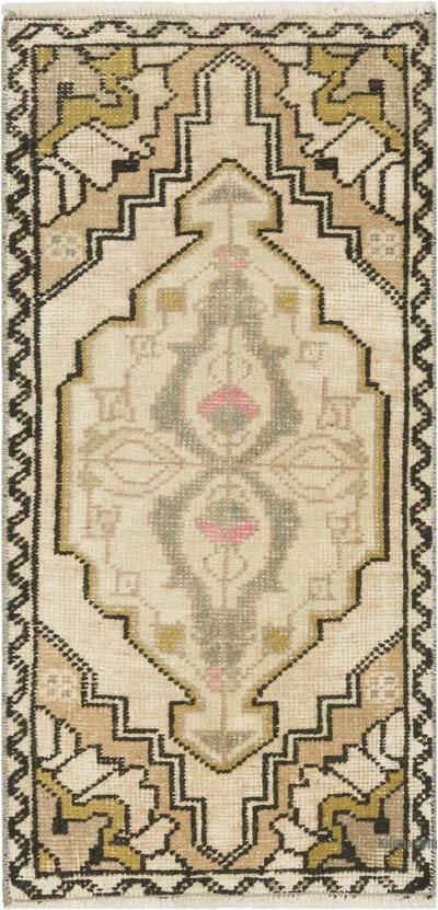 Alfombra Vintage Turca Anudada a Mano - 43 cm x 90 cm