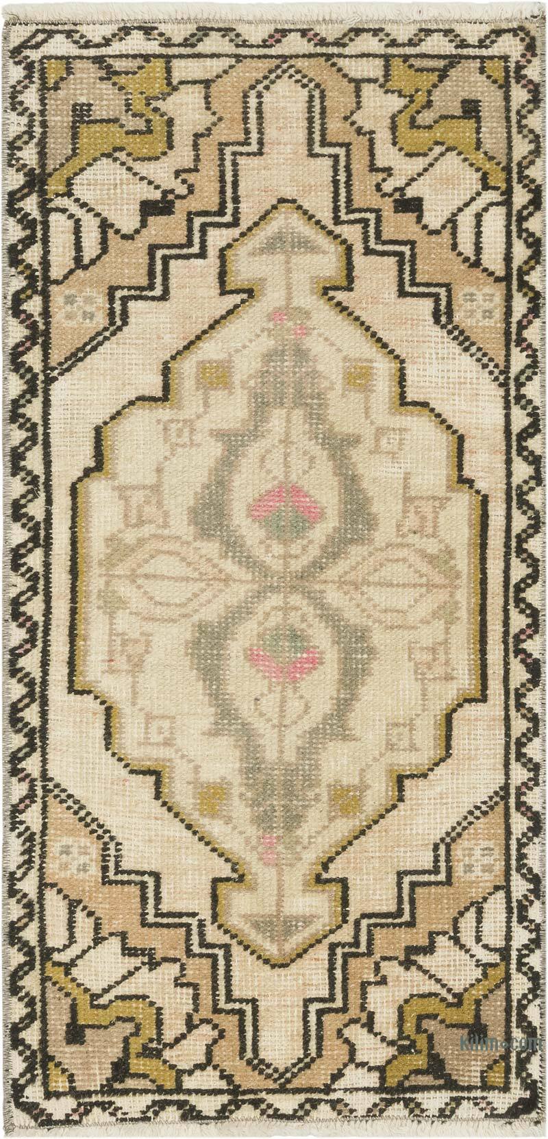 Alfombra Vintage Turca Anudada a Mano - 43 cm x 90 cm - K0083399