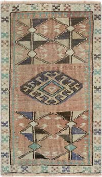 Alfombra Vintage Turca Anudada a Mano - 42 cm x 70 cm