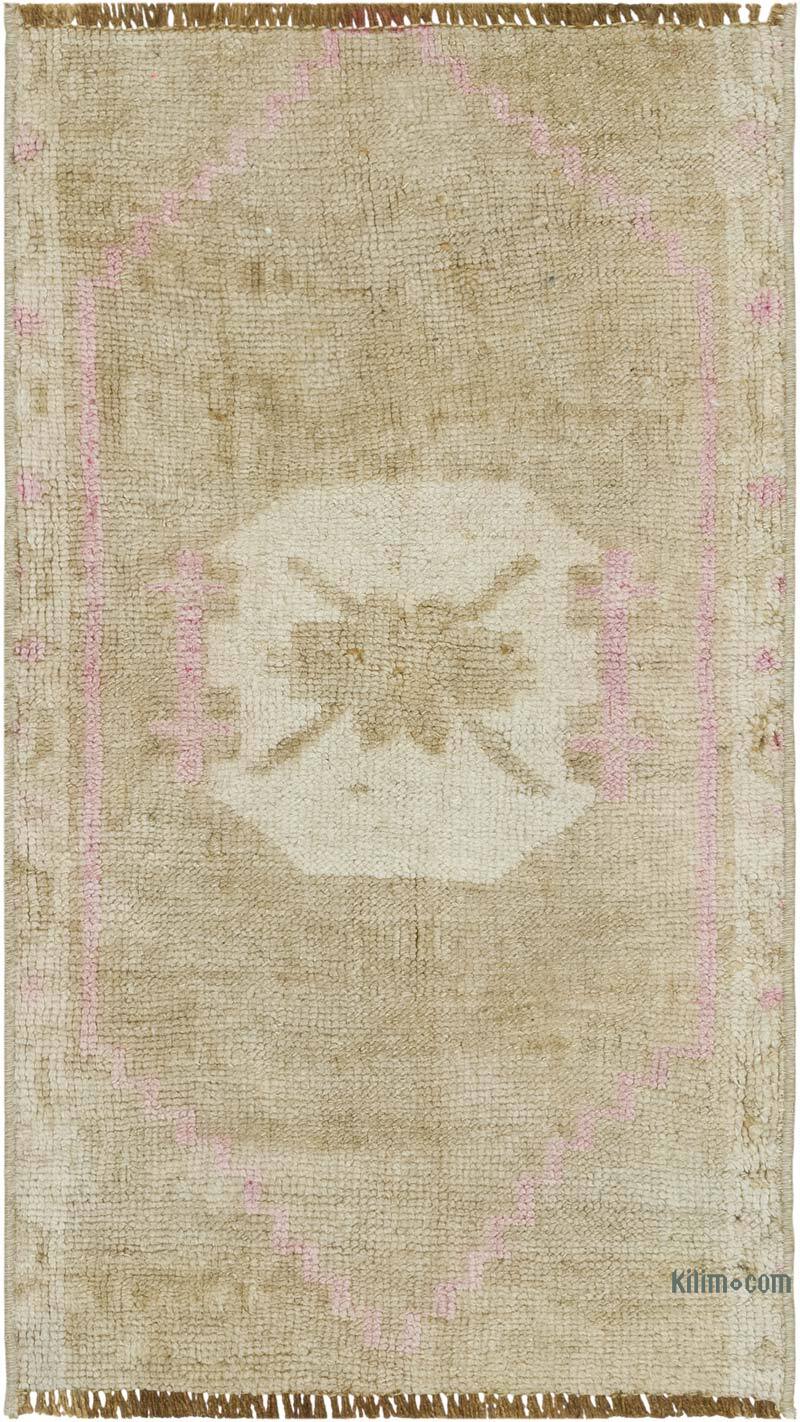 Vintage Turkish Hand-Knotted Rug - 1' 4" x 2' 4" (16" x 28") - K0083413