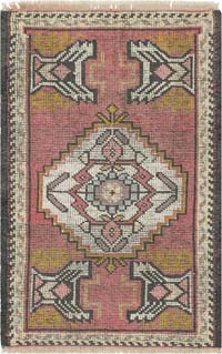 El Dokuma Vintage Halı - 57 cm x 89 cm