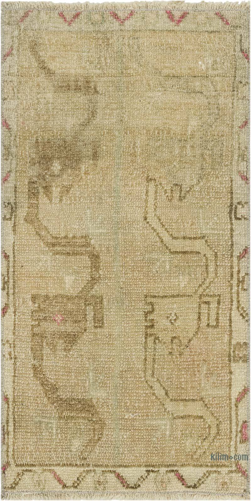 Alfombra Vintage Turca Anudada a Mano - 47 cm x 92 cm - K0083419