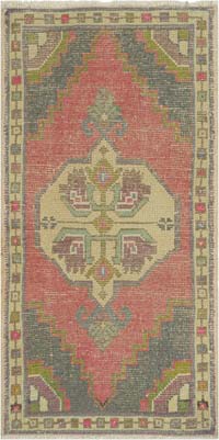 El Dokuma Vintage Halı - 55 cm x 106 cm