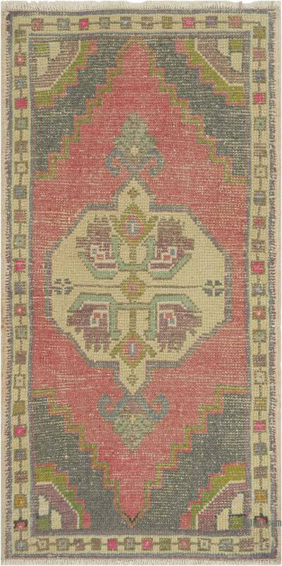 Alfombra Vintage Turca Anudada a Mano - 55 cm x 106 cm