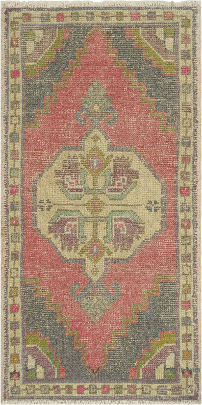 Alfombra Vintage Turca Anudada a Mano - 55 cm x 106 cm - K0083420