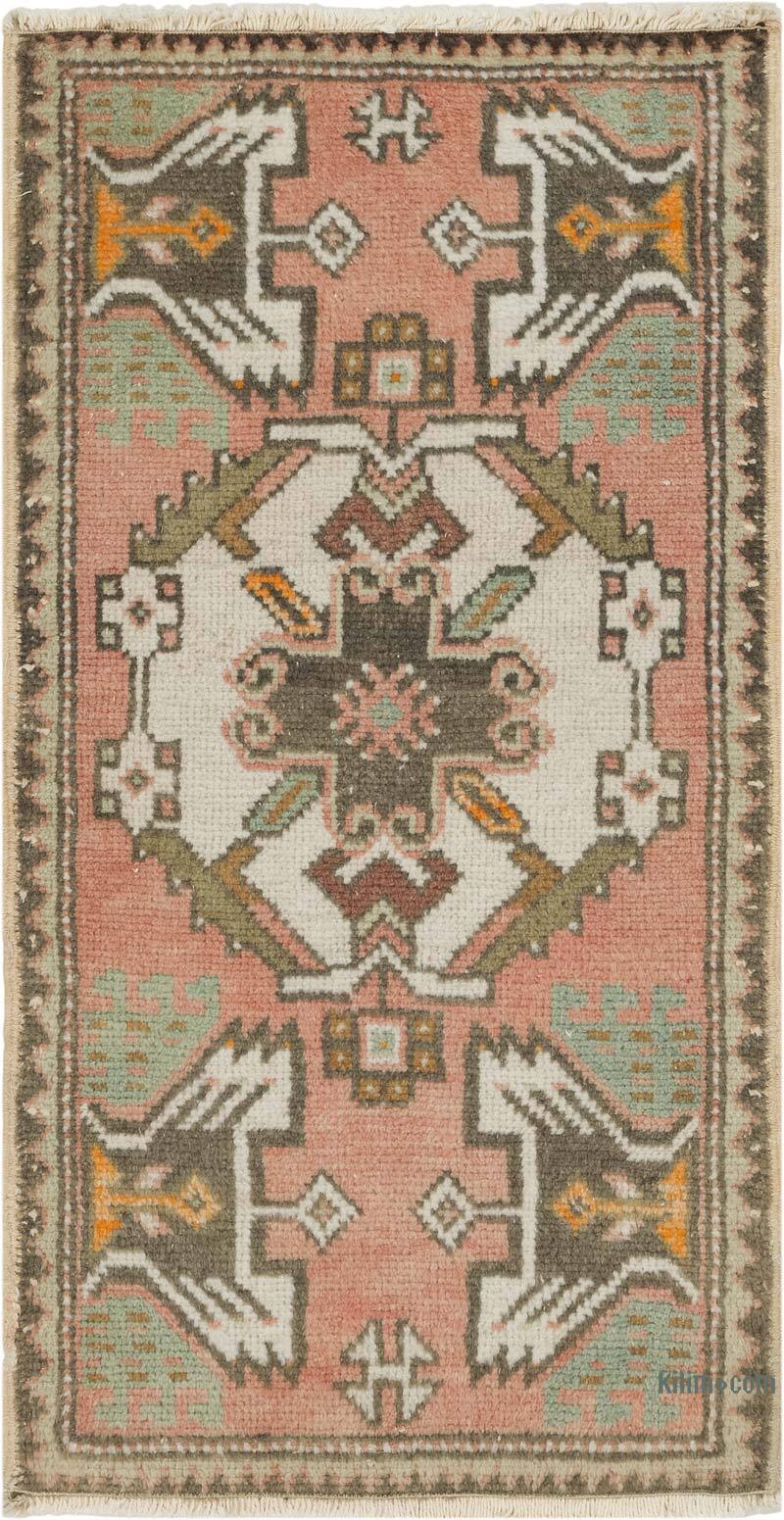 Alfombra Vintage Turca Anudada a Mano - 48 cm x 92 cm - K0083422