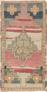 El Dokuma Vintage Halı - 48 cm x 92 cm