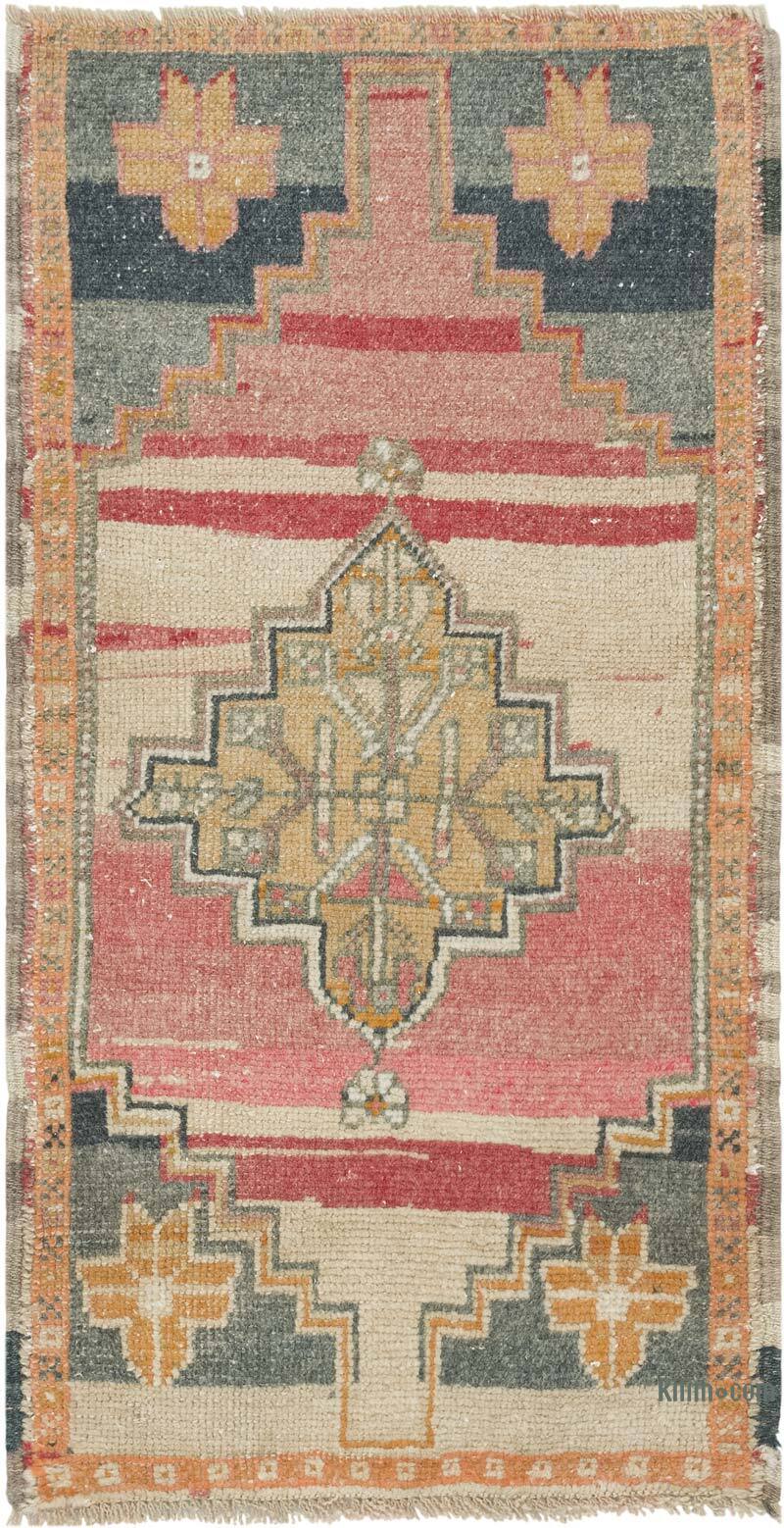 Alfombra Vintage Turca Anudada a Mano - 48 cm x 92 cm - K0083424