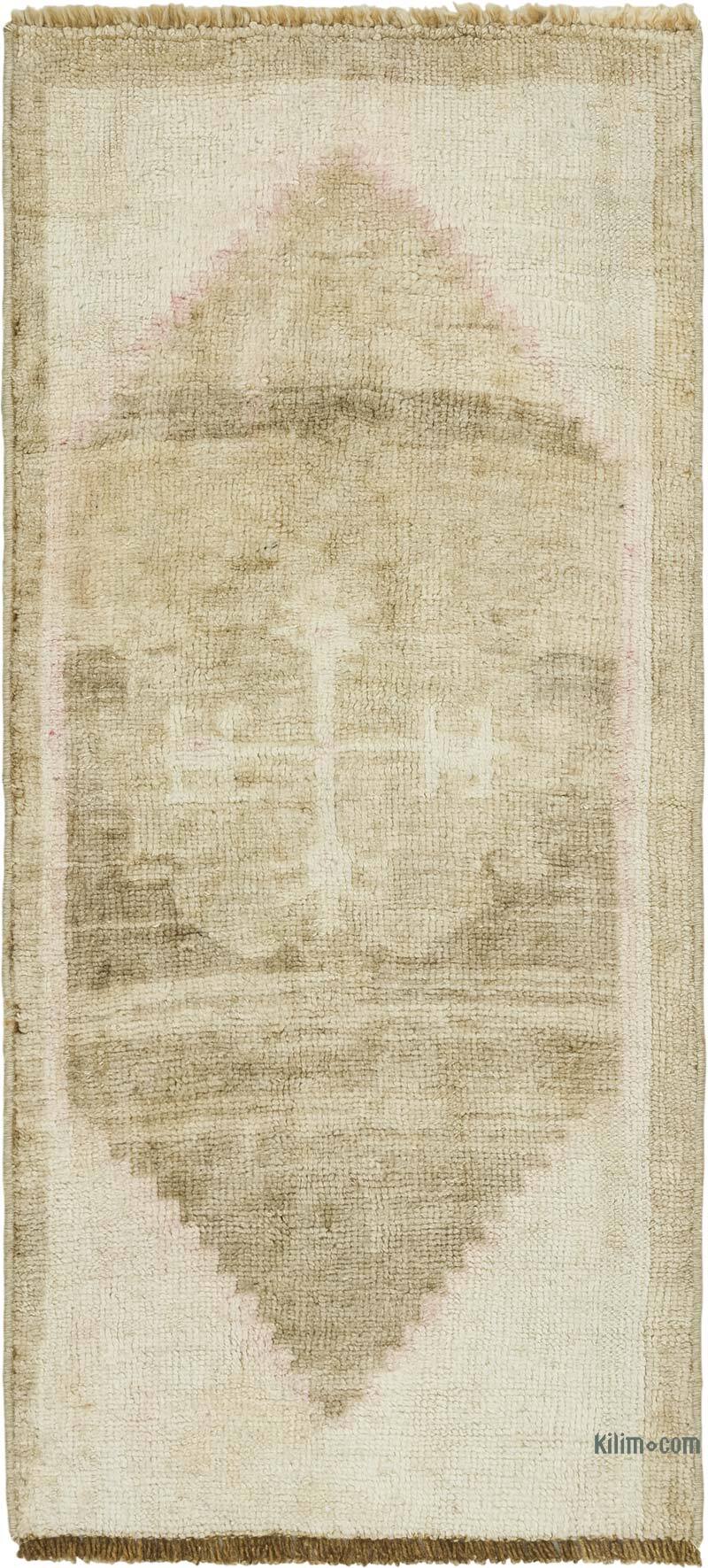 Vintage Turkish Hand-Knotted Rug - 1' 4" x 3'  (16" x 36") - K0083425