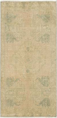 Vintage Turkish Hand-Knotted Rug - 1' 7" x 3' 3" (19" x 39")