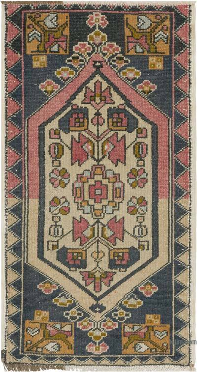 Alfombra Vintage Turca Anudada a Mano - 54 cm x 99 cm