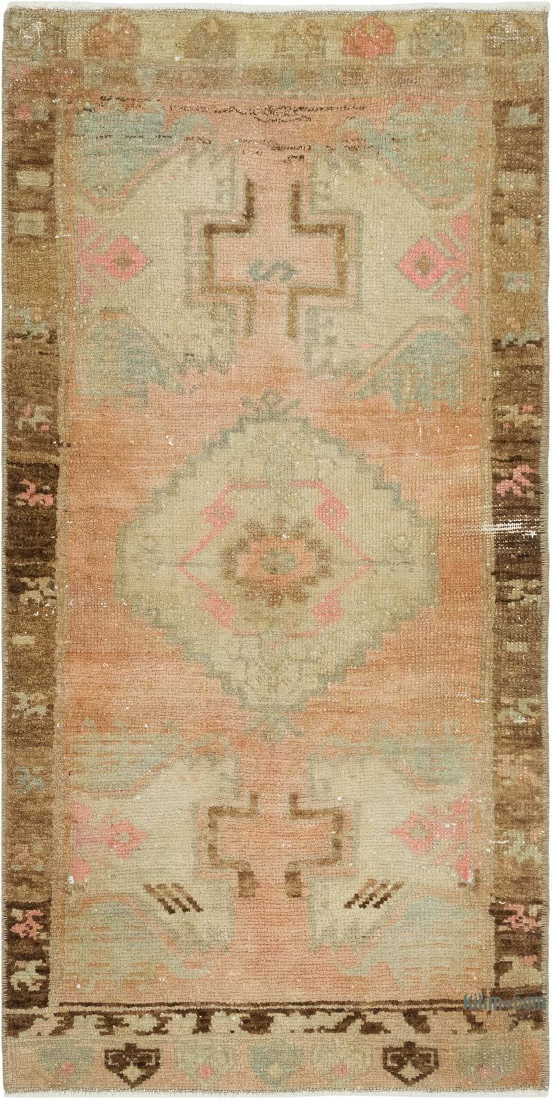 El Dokuma Vintage Halı - 50 cm x 98 cm - K0083431