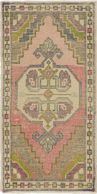 El Dokuma Vintage Halı - 54 cm x 104 cm