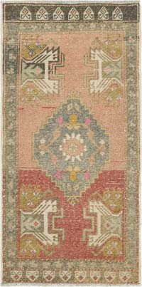 El Dokuma Vintage Halı - 53 cm x 105 cm