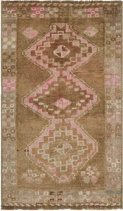 Vintage Turkish Hand-Knotted Rug - 1' 6" x 2' 5" (18" x 29")