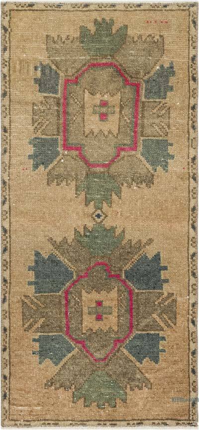 Alfombra Vintage Turca Anudada a Mano - 44 cm x 93 cm
