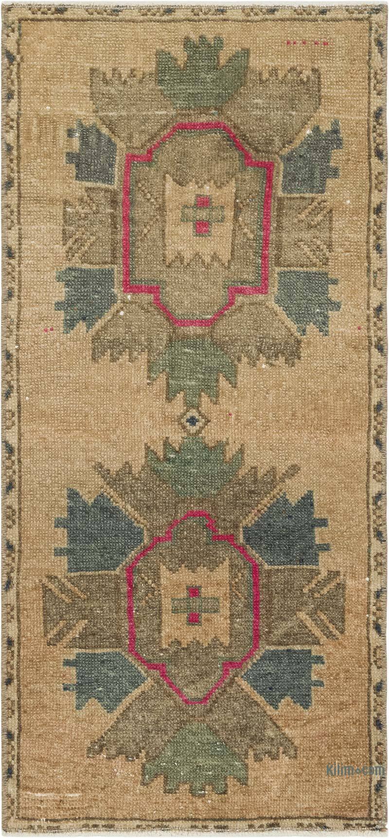 El Dokuma Vintage Halı - 44 cm x 93 cm - K0083444