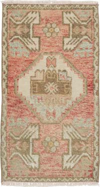 Alfombra Vintage Turca Anudada a Mano - 46 cm x 82 cm