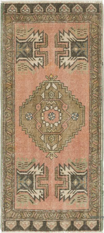 Alfombra Vintage Turca Anudada a Mano - 49 cm x 109 cm