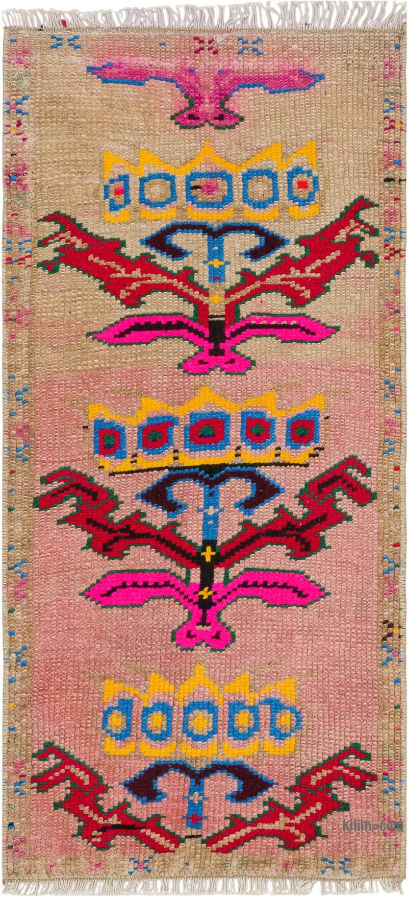 Alfombra Vintage Turca Anudada a Mano - 44 cm x 93 cm - K0083451