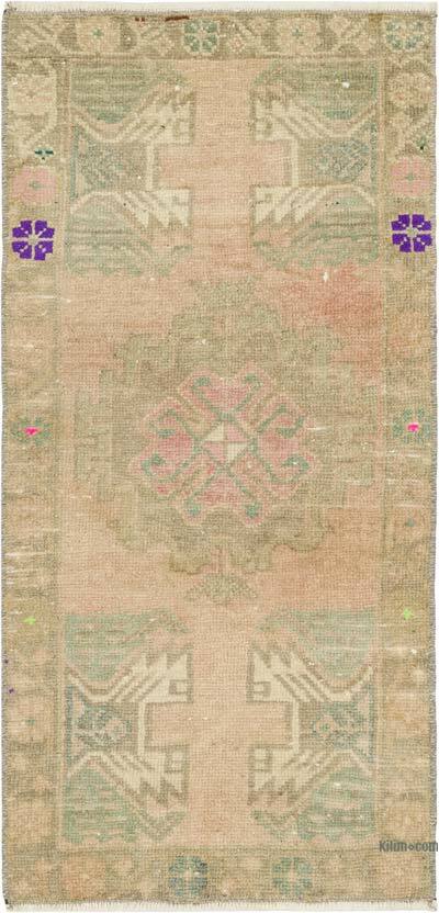 Alfombra Vintage Turca Anudada a Mano - 46 cm x 97 cm