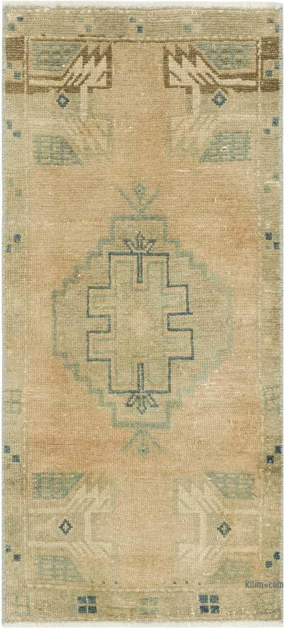 Alfombra Vintage Turca Anudada a Mano - 47 cm x 100 cm