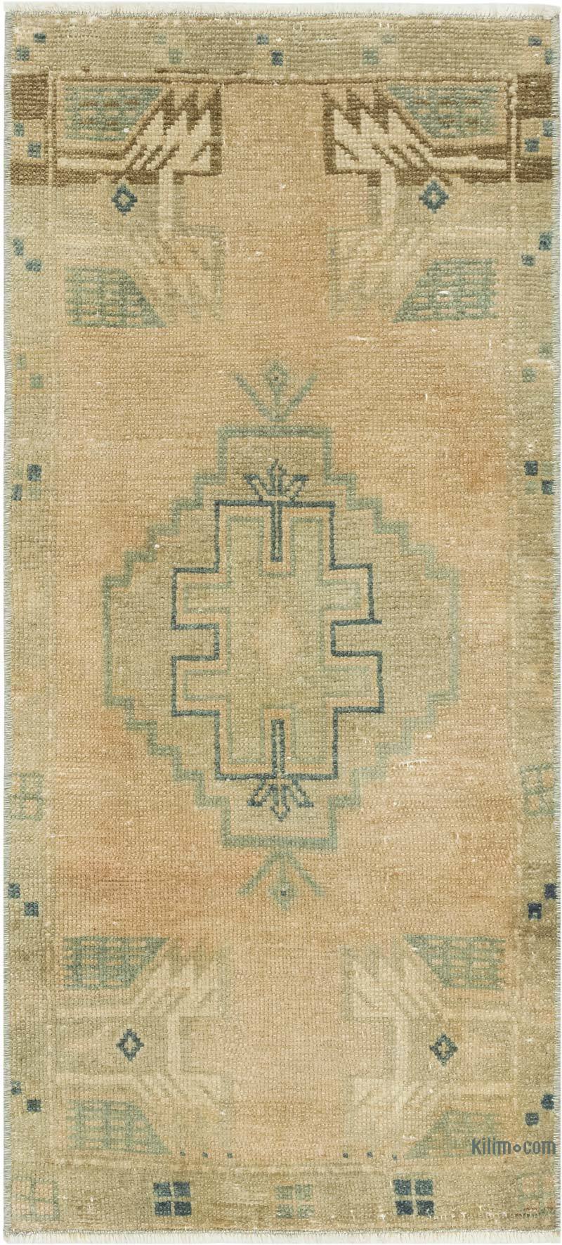 Alfombra Vintage Turca Anudada a Mano - 47 cm x 100 cm - K0083456