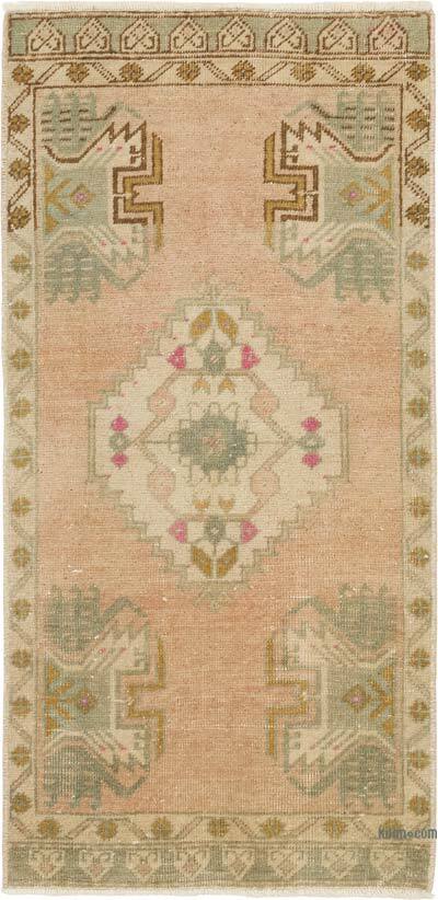 Alfombra Vintage Turca Anudada a Mano - 49 cm x 99 cm