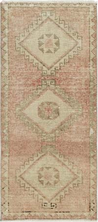 Alfombra Vintage Turca Anudada a Mano - 48 cm x 109 cm