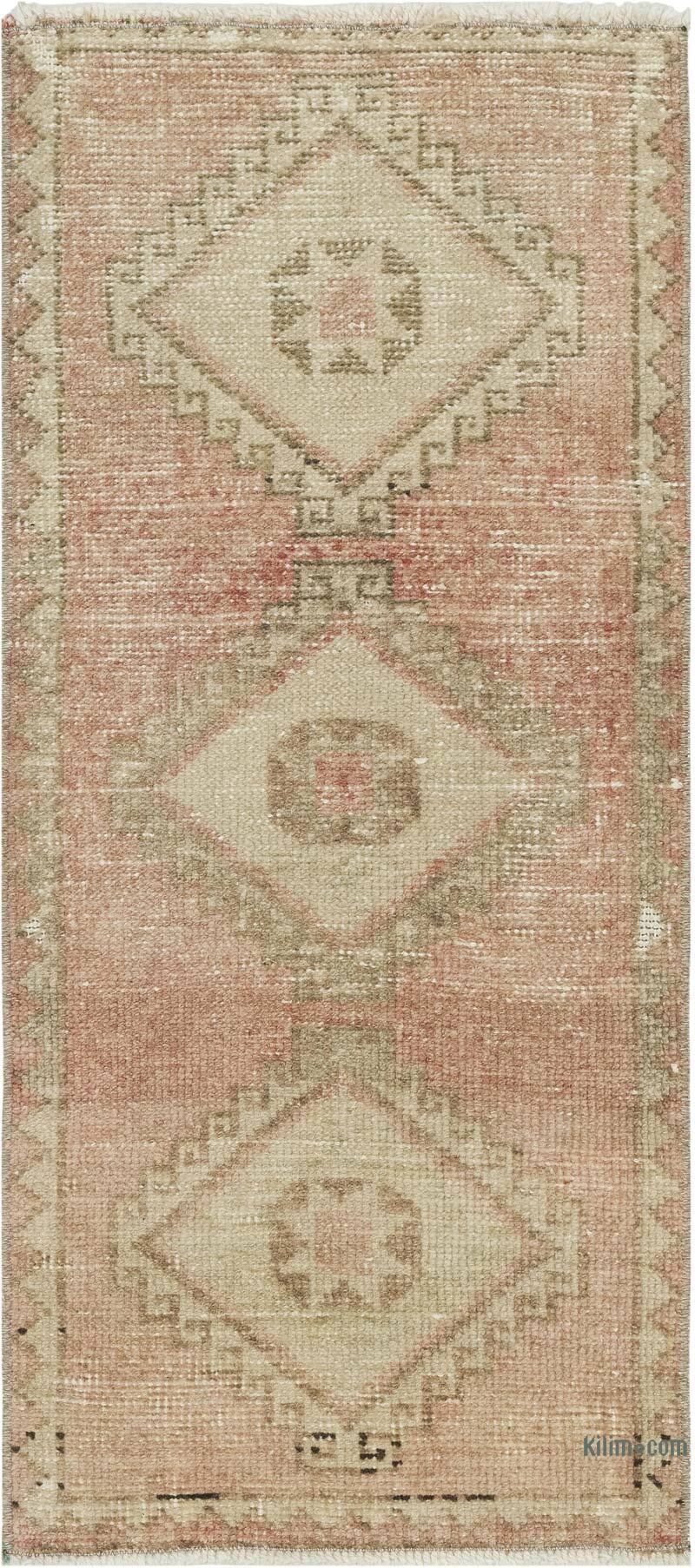 Alfombra Vintage Turca Anudada a Mano - 48 cm x 109 cm - K0083461