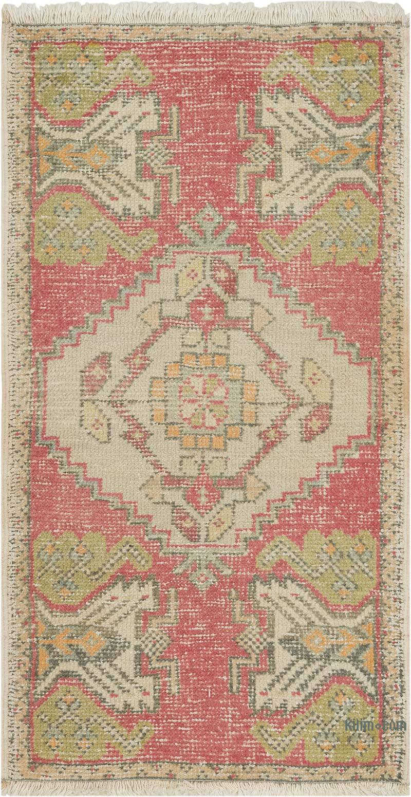 El Dokuma Vintage Halı - 55 cm x 102 cm - K0083469