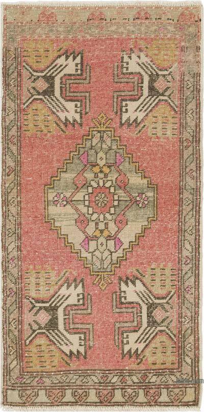 Alfombra Vintage Turca Anudada a Mano - 53 cm x 104 cm