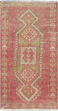 Alfombra Vintage Turca Anudada a Mano - 42 cm x 79 cm