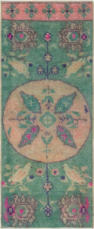 Alfombra Vintage Turca Anudada a Mano - 37 cm x 90 cm