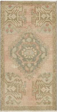 El Dokuma Vintage Halı - 46 cm x 90 cm