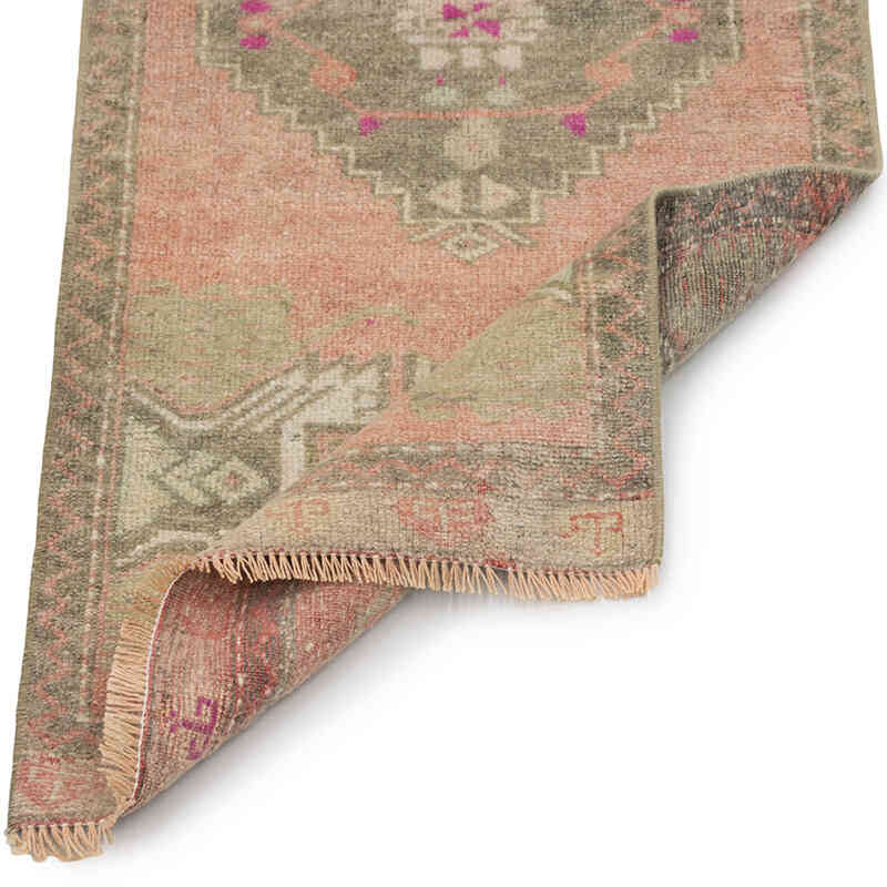 Alfombra Vintage Turca Anudada a Mano - 46 cm x 113 cm - K0083478