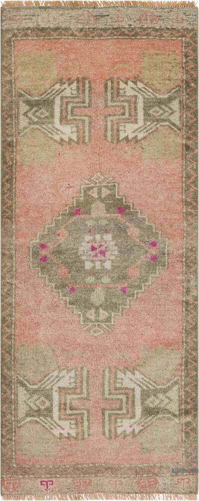 Alfombra Vintage Turca Anudada a Mano - 46 cm x 113 cm