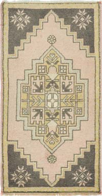 El Dokuma Vintage Halı - 53 cm x 98 cm